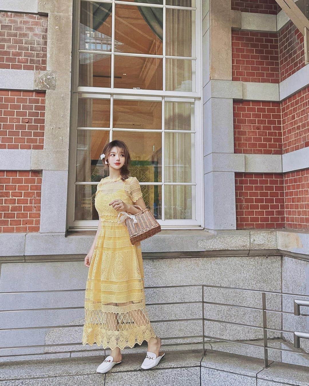 くまくまくまのインスタグラム：「・ リア充すぎて更新遅め🥹🥹🙏  #今日のコーデ 着ると結構褒められる色白見せの黄色ワンピ🟡 @graxia_official   #韓国ファッション#ファッションコーデ#ootdshare#お出かけコーデ#大人かわいい#大人可愛い#大人可愛いコーデ#大人かわいいスタイル#大人カジュアルコーデ#カジュアルコーデ#韓国っぽ#韓国っぽコーデ#ワンピースコーデ#デイリーコーデ#エレガント#エレガントコーデ#ワンピース#ワンピースコーデ#夏コーデ#夏服コーデ#雰囲気女子#雰囲気推してください#韓国ファッション#ファッションコーデ」