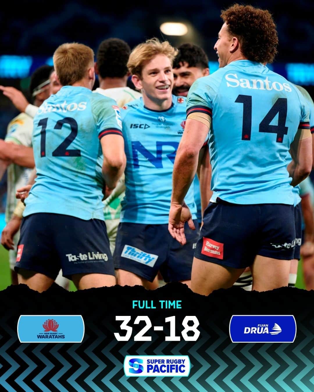 Super Rugbyのインスタグラム：「Four straight for the Tahs 💪  #SuperRugbyPacific #WARvDRU」
