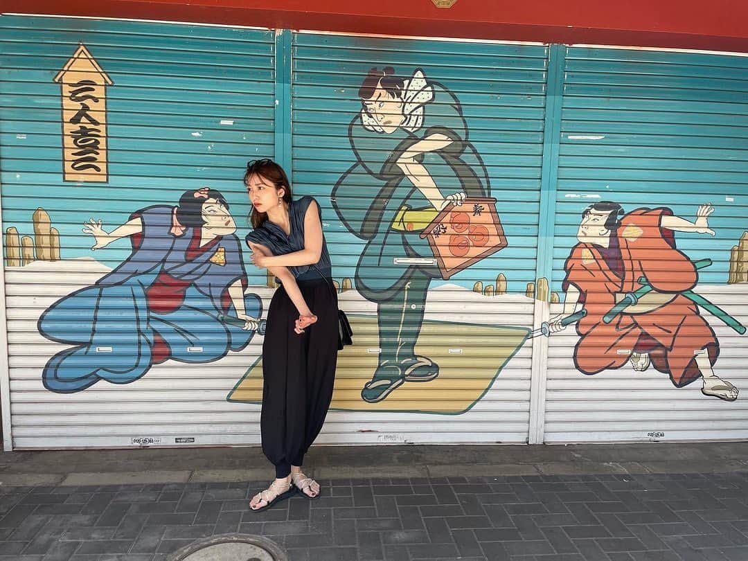 のインスタグラム：「🐟🌵🌻🍉🕶️  おろしたてのお洋服でした 楽ちんスタイル」