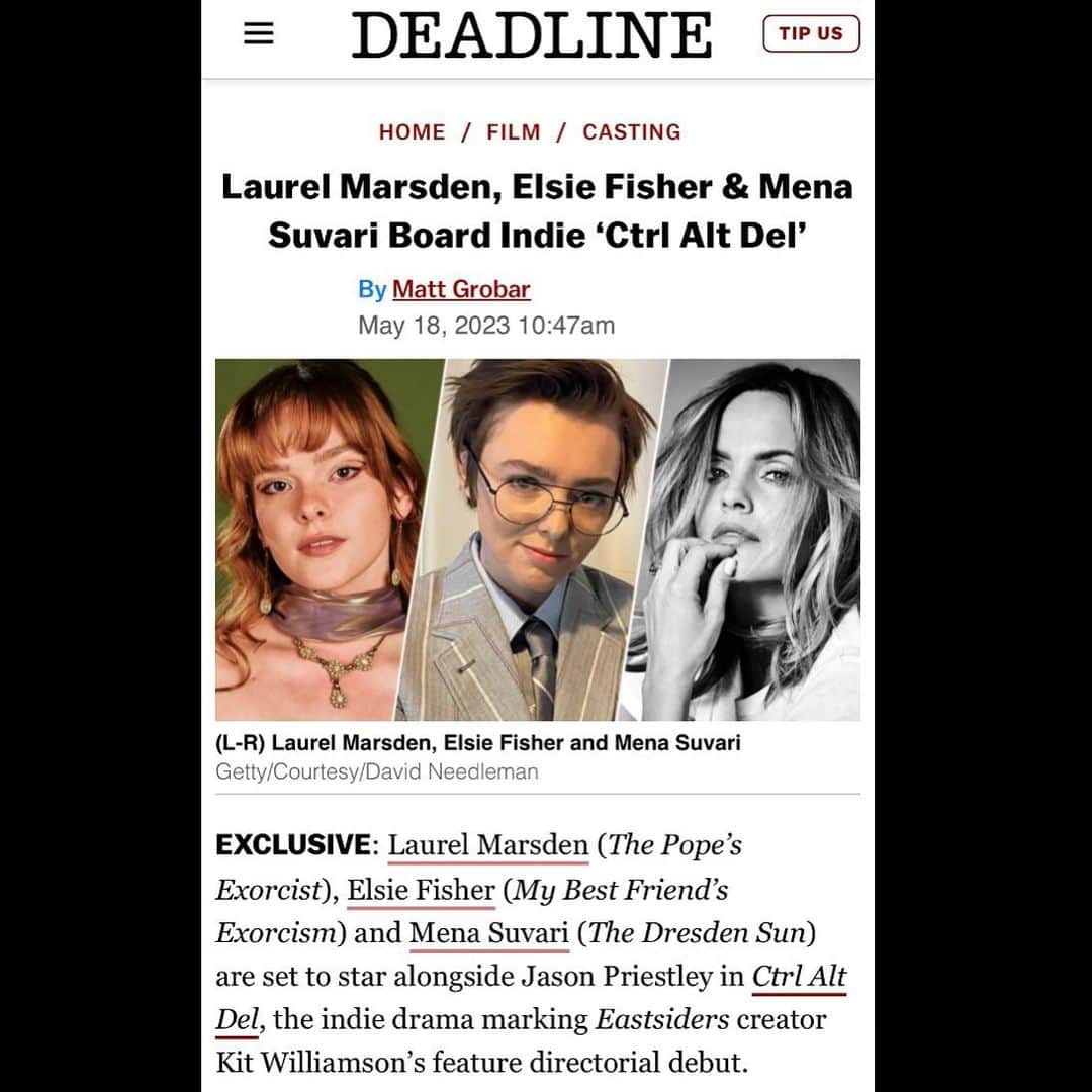 ミーナ・スヴァーリのインスタグラム：「Full of excitement and gratitude to be joining this incredible cast & crew in telling this profound story. ✨🙏🏼🥰 Can’t wait to share more with you all, along the way✨ #CtrlAltDelFilm #WorkingMamaLife #LivingInTheGratitude」