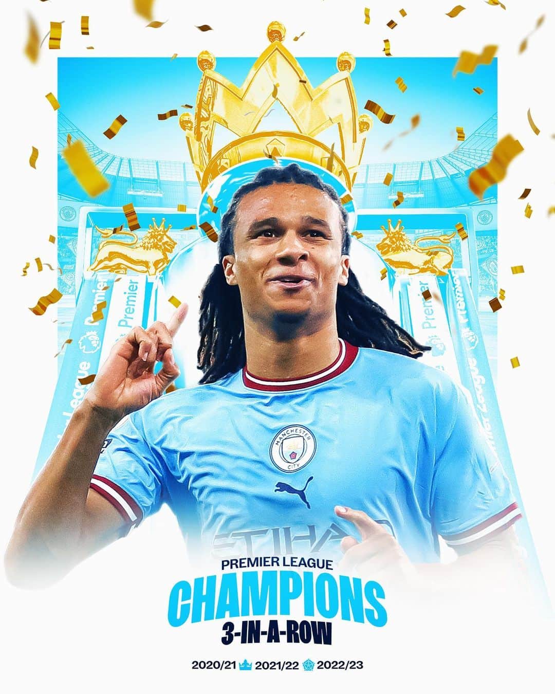 ナタン・アケのインスタグラム：「CHAMPIONS 🏆💙 So proud, an amazing achievement from everyone involved 👏 @mancity」