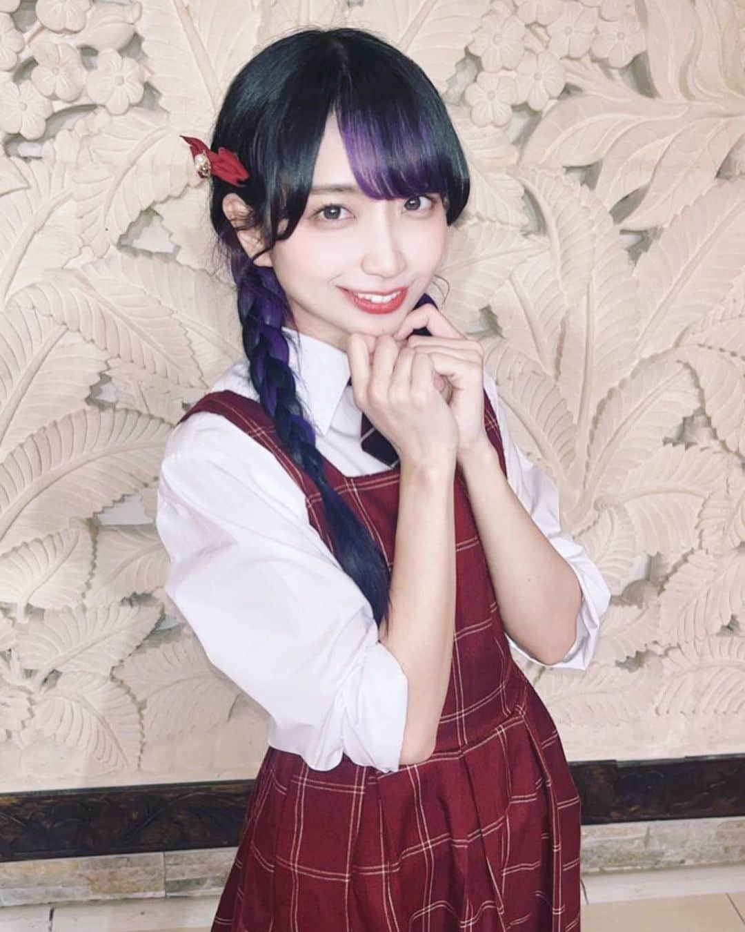 月野もあさんのインスタグラム写真 - (月野もあInstagram)「𓂃 𓈒𓏸◌‬  Prism制服衣装  #学生服 #制服 #優等生 #三つ編み #コスプレ #アイドル」5月21日 9時47分 - moa_tsukino