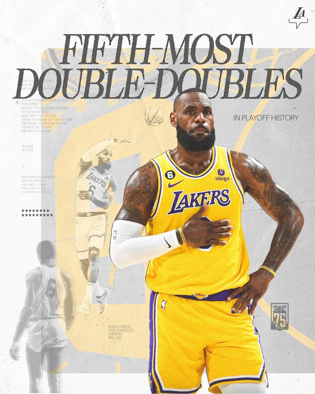 Los Angeles Lakersさんのインスタグラム写真 - (Los Angeles LakersInstagram)「Another one in the record books 📝  @kingjames passes Bill Russell for fifth most Playoff double-doubles.」5月21日 11時39分 - lakers