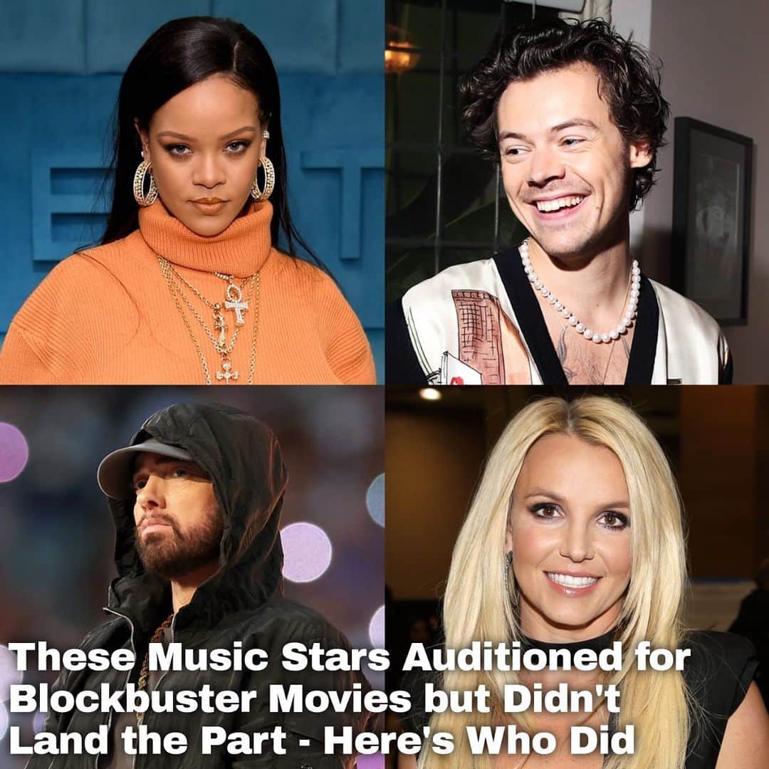Just Jaredさんのインスタグラム写真 - (Just JaredInstagram)「Rihanna, Harry Styles, Eminem and Britney Spears are just a few pop stars who auditioned for parts in blockbuster movies but didn't land the role. We pulled together a list of 17 musical actors, the parts they were up for and who ended up landing the role. Tap this pic in the LINK IN BIO to check it out! #Rihanna #HarryStyles #BritneySpears #Eminem Photos: Getty」5月21日 13時07分 - justjared