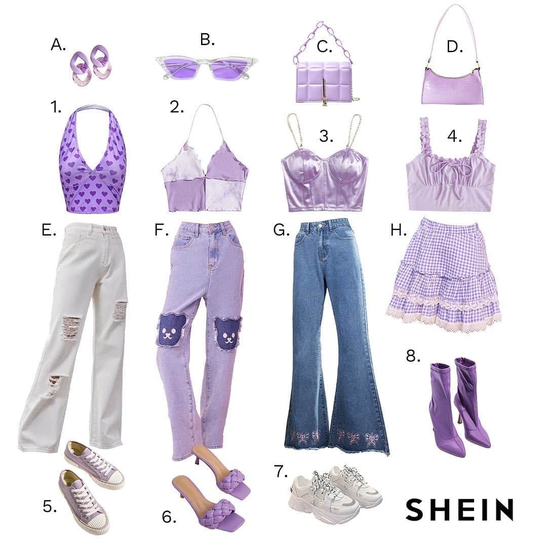 SHEINのインスタグラム：「Which lilac lewks are you serving this summer? 💜👇  🔎10183146 2782567 2273350 1147896 10126400 9828289 9848812  #SHEIN #SHEINforAll #SHEINstyle #fashion #chic」