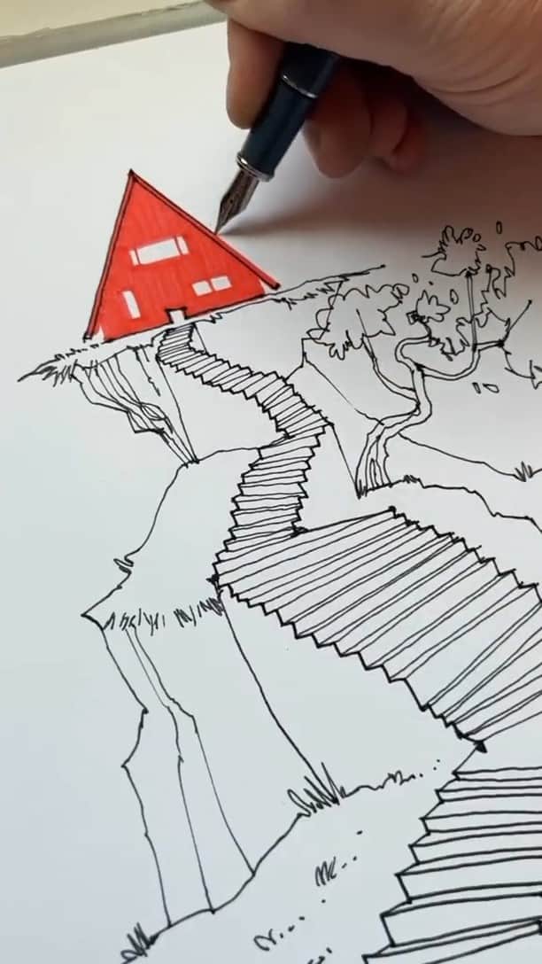 Juxtapoz Magazineのインスタグラム：「Lesson time. Pen and ink work by @brandcamp」