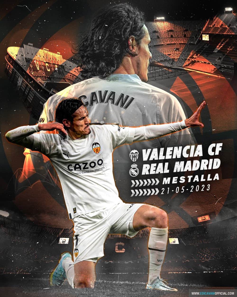 のインスタグラム：「AMUNT VALENCIA 💪!! 🔥 #Mestalla 🏹 #CORVCF 🦇 | #ADNVCF」