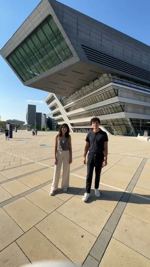 Wien | Viennaのインスタグラム：「Today @rebeltoursvienna will show you the modern side of #Vienna. ❤️ We were stunned by the the incredible architecture of the @wu.Vienna and learned more about urban development project @viertelzwei. 🙌 Thanks for watching and stay tuned for our next VIENNA/NOW Live Walk. 👋」