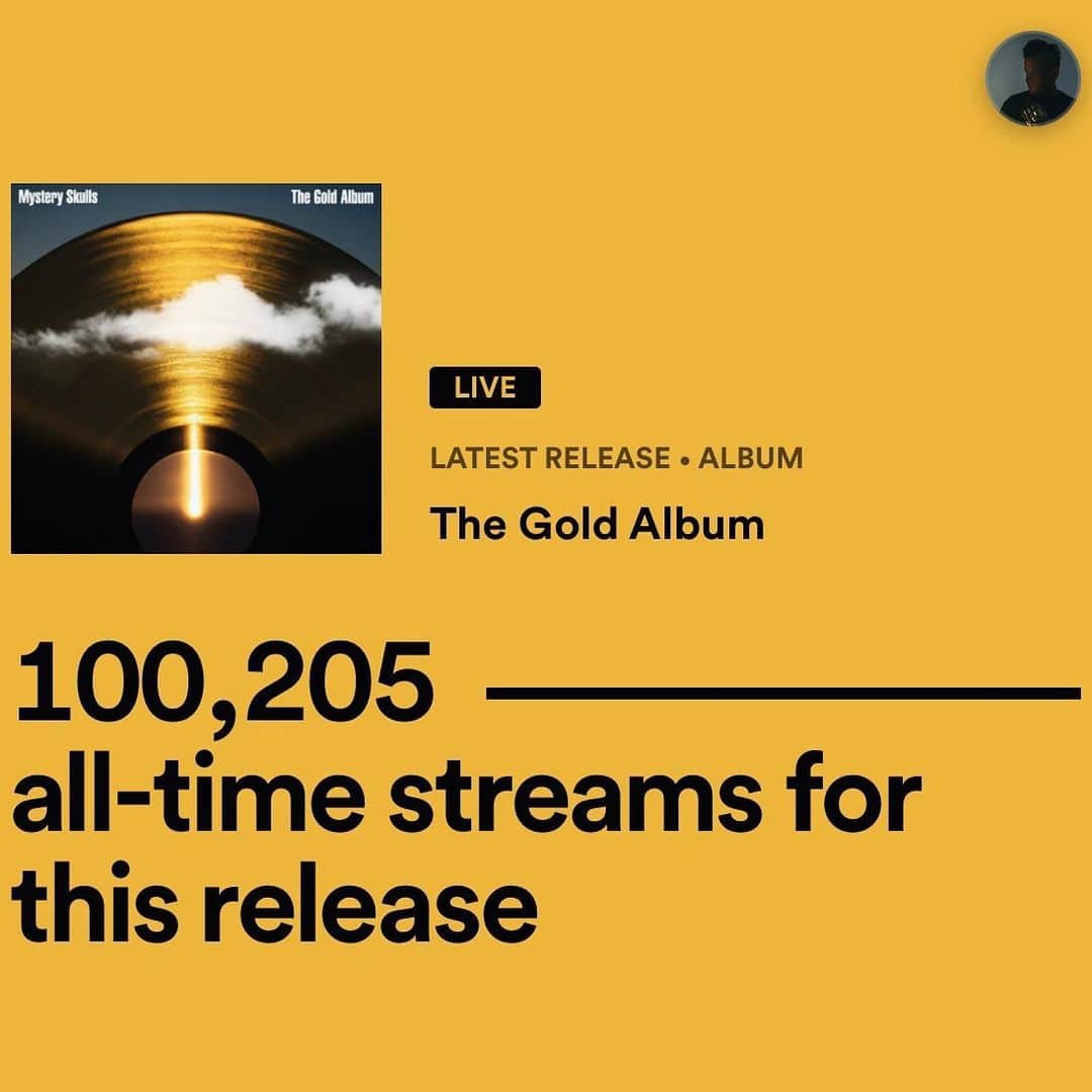 ミステリー・スカルズのインスタグラム：「Thank you for streaming The Gold Album !! What’s your favorite song so far ??」