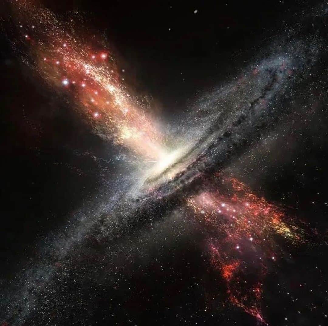 T.O.Pのインスタグラム：「Supermassive Black Hole Expels Star From The Milky Way At Record Speed 🤯⚡️(artistic impression)  A star larger than the Sun has been seen escaping the Milky Way galaxy at a record-breaking 6 million kilometers per hour (3.6 million mph). Besides its sheer speed, the discovery is historic as the first time astrophysicists can confidently attribute the trajectory of a star to a close encounter with the black hole at the heart of our galaxy.  In celestial dynamics, it's dangerous for a larger, more powerful third party to get too close. When two stars orbiting each other encounter a third, one risks being expelled from the pair. If the intruder on such "domestic bliss" is a supermassive black hole, the expulsion can be astoundingly forceful.  That's the story of S5-HVS1 - a star recently identified to be moving at 1,755 kilometers (1,090 miles) per second away from the heart of the galaxy. If being flung into the vastness of intergalactic space sounds like a grim fate, it's nothing to that of its former partner. The companion star may have been consumed by now, or it may still be in orbit around Sagittarius A* - the Milky Way's supermassive black hole - but on an inevitable path to being destroyed.  Image credit: Eso.org @astronomy.ins」