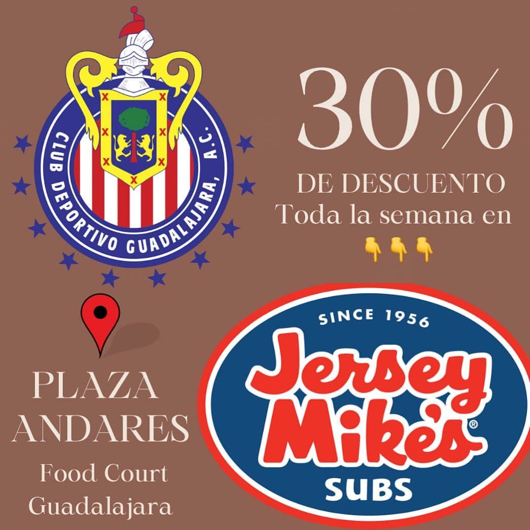 エイドリアン・ゴンザレスのインスタグラム：「🙌 @Chivas a la Final!   30% de descuento toda la semana en Jersey Mike’s Andares. Arriba las Chivas!!! 🔴⚪️ #EsPorChivas 🇲🇽」