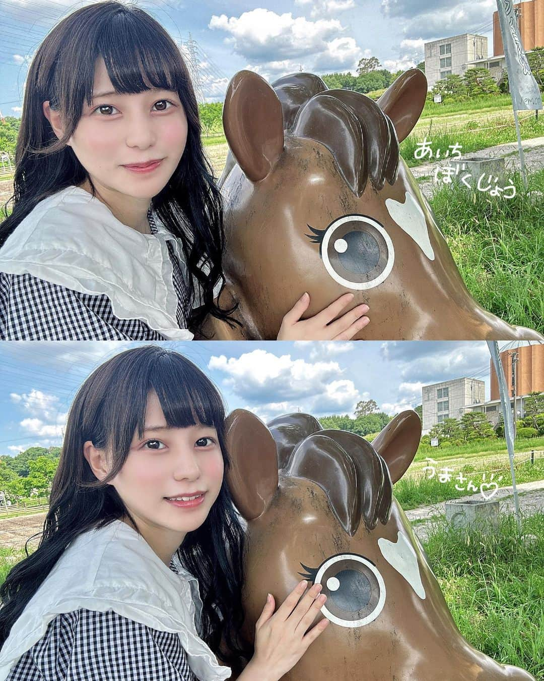 瀬山まどかさんのインスタグラム写真 - (瀬山まどかInstagram)「ポニーに乗りたかったけど大人は乗れないから置物に乗って満足したよ  #愛知牧場」5月22日 14時19分 - madoka4649