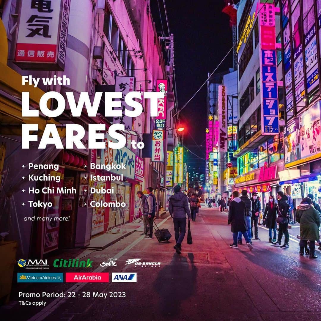 エアアジアさんのインスタグラム写真 - (エアアジアInstagram)「We bring you the BIGGEST SALE of the month! 🥳✨  Deals up to 70% OFF, with LOWEST FARES on any airlines, 30% OFF on the best stays while you earn 5X airasia points per transaction! 💯✨  #airasiasuperapp #weeklydeals #supersale」5月22日 16時19分 - airasiasuperapp