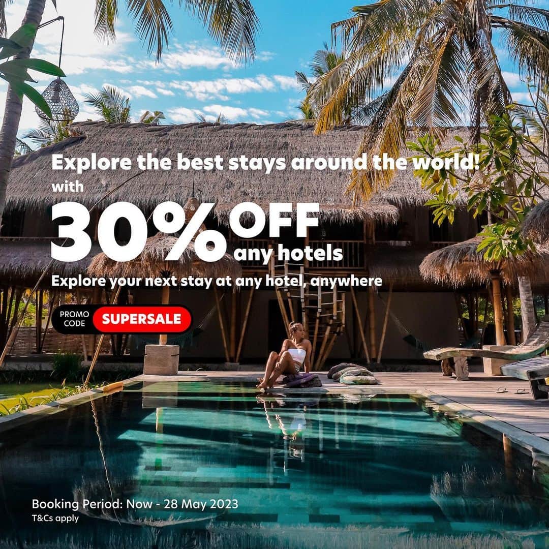 エアアジアさんのインスタグラム写真 - (エアアジアInstagram)「We bring you the BIGGEST SALE of the month! 🥳✨  Deals up to 70% OFF, with LOWEST FARES on any airlines, 30% OFF on the best stays while you earn 5X airasia points per transaction! 💯✨  #airasiasuperapp #weeklydeals #supersale」5月22日 16時19分 - airasiasuperapp