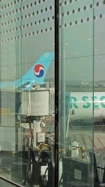 カン・ソグのインスタグラム：「지금 김포공항 제주 가는비행기가 엄청 많다 사천가는 비행기를 기다리며..」