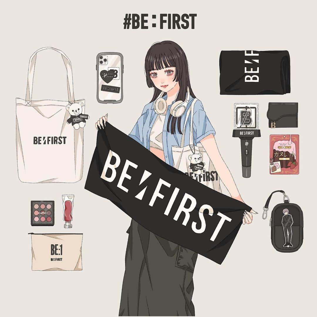 asukaのインスタグラム：「・ 🖤BE：FIRSTファン🖤 ・ BESTYさんのイメージコーデ、リメイクしてみました〜！ ペンラも増えてBE：FIRST界隈はまだまだ盛り上がってますよね🖤  他にもリクエストお待ちしてます〜🙏🏻  こちらのイラストは、109ニュースシブヤ編集部( @109_shibuya )にて掲載中です♡ ・ ・ #instagood #instalike #instafashion #l4like #l4l #fff #f4f #推しのいる生活 #推し活  #befirstファンアート #thefirst #befirst #befirst好きな人と繋がりたい #ザスト民 #bestyと繋がりたい #ザスト民さんと繋がりたい  #イラストグラム #ファッションイラスト #イラストレーター #オリジナルイラスト #おえかき #art  #参戦服  #オタ活 #bestyさんと繋がりたい」