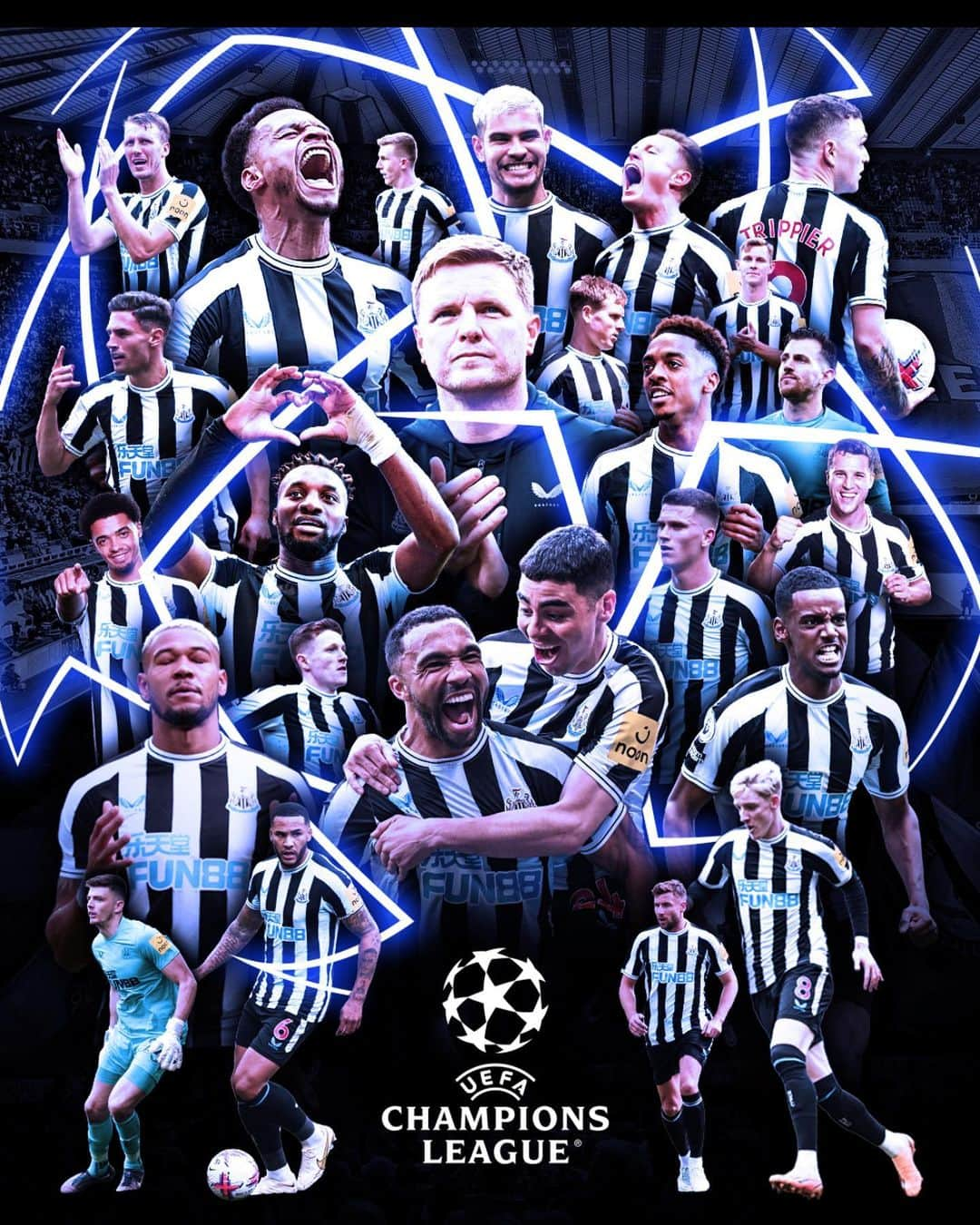 アーラン・セイント・マクシマンのインスタグラム：「Making history 🆑 @championsleague  @nufc 🖤🤍」