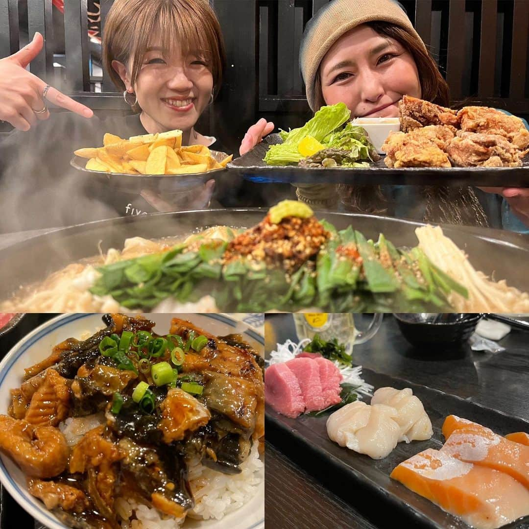 アンジェラ佐藤さんのインスタグラム写真 - (アンジェラ佐藤Instagram)「ココ最近お邪魔した食べ放題なーり！  1枚目〜 同じ事務所の芸人仲間とお邪魔した“海鮮居酒屋かりーな” ラジオパーソナリティの阿野洋介さんに、私と同期のちゃぼさん、そしてアーティストの金子智也さん！ 海鮮問屋が経営してるお店だけあって、お刺身が激ウマ！(勿論食べ放題✨) 美味しい料理で盛り上がり、なまら楽しかった〜( *´艸`)  4枚目〜 シャトレーゼガトーキングダムサッポロ、レストランヴィーニュの土日祝日限定ランチブッフェ！ ローストポークと道産じゃがいものバターソテーブルーベリーソース！ブルーベリーのさっぱりしたソース美味しい(*´～｀*)ŧ‹"ŧ‹"ŧ‹" 超絶トロットロの道産牛すじ肉が入ったカレーおかわりしまくり。。。🍛 ちなみにここの 道産いももちのソテー みたらし風が大好物であると狂喜乱舞しちゃう！ いももち好きなら要チェックですぞー！🥔  7枚目〜 GAjAすすきの店！ 美味しい焼肉はもちろん、仙台牛上カルビ寿司や明太海老マヨなどサイドメニューも色々食べ放題〜！！ ラインナップにサーモンユッケや、桜肉ユッケもあるの嬉し過ぎる✨✨✨ なんとGAJAさん、デザートブッフェコーナーがあって色んなケーキが食べ放題！スイーツ女子にはたまらない〜> ·̫ <  食べ放題天国札幌✨✨✨ 皆さんも是非チェックしてみてくださいね〜(*ˊᗜˋ)  ＃札幌食べ放題 ＃海鮮居酒屋かりーな ＃シャトレーゼガトーキングダムサッポロ ＃GAJAすすきの ＃いつもたくさん食べさせていただきありがとうございます #北海道吃到飽 #北海道好吃 #ヒンナヒンナ」5月22日 22時39分 - angela_satou