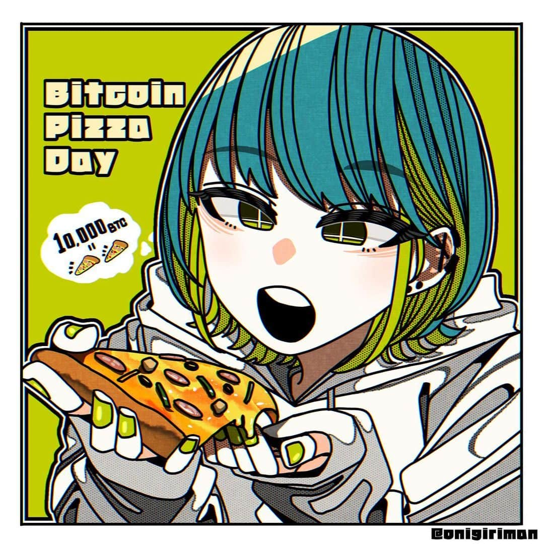 おにぎりまんのインスタグラム：「「ピザ美味しそ🍕🍕🤤」  #絵 #イラスト  #オリジナルイラスト #お絵描き #bitcoinpizzaday  #イラストグラム #俺のイラスト #軽美術部 #オシャレ好きと繋がりたい #絵描きさんと繋がりたい  #イラスト好きな人と繋がりたい #イラストレーターと繋がりたい #イラスト好きと繋がりたい #illustration  #drawing #art #artistsoninstagram #illustration_daily  #illustrator #일러스트 #드로잉 #그림스타그램  #일러스트레이션 #그림 #插图 #图片 #香港插畫 #台灣插畫 #おにぎりまん #ニギちゃん」