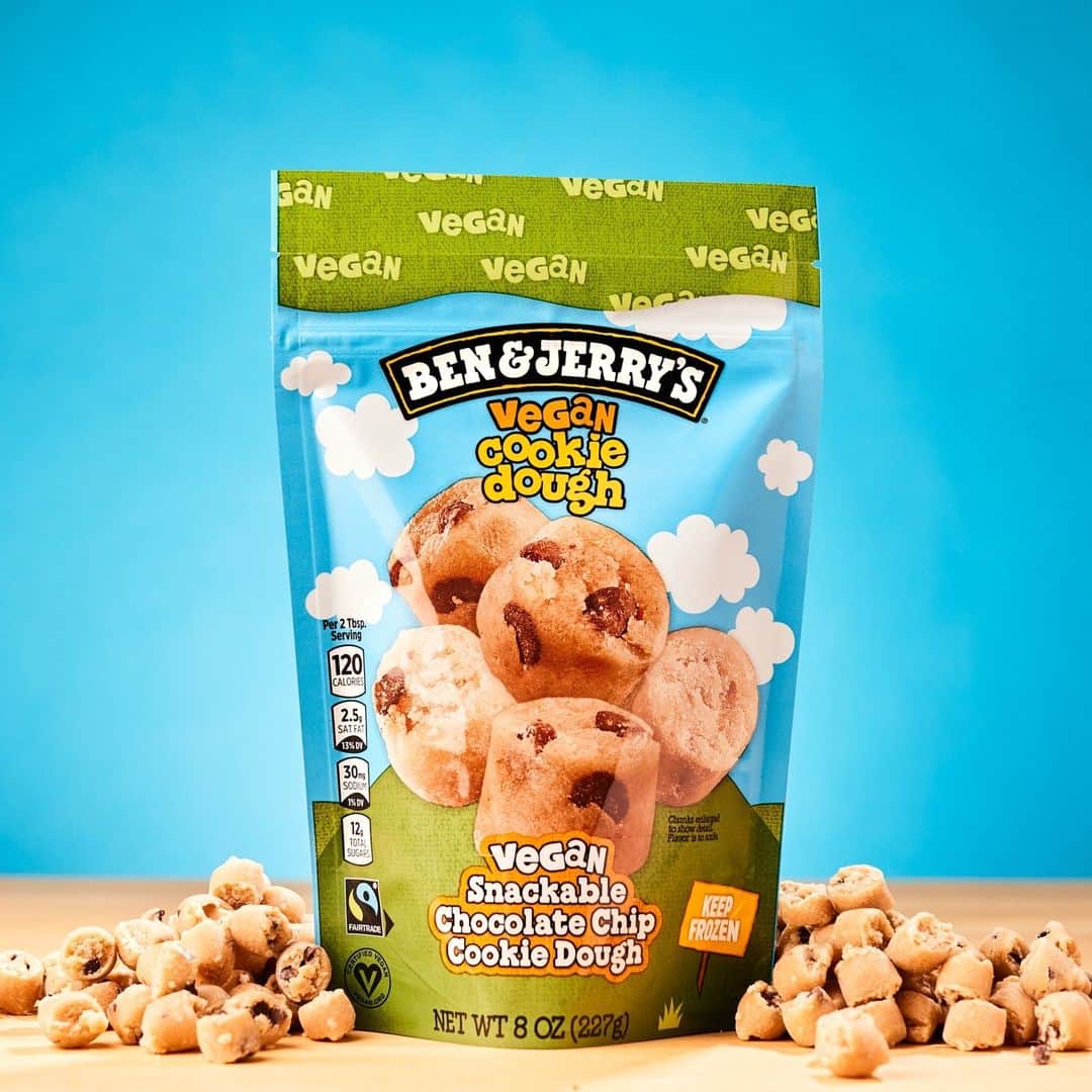 Ben & Jerry'sのインスタグラム：「All the dough, none of the digging!⁠ ⁠ Find Snackable Chocolate Chip Cookie Dough near you at the link in our bio!」