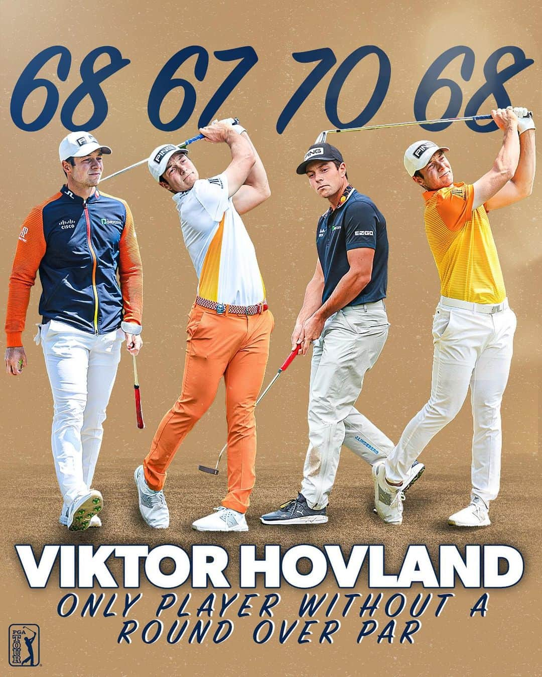 PGA TOURさんのインスタグラム写真 - (PGA TOURInstagram)「Viktor Hovland was the only player to shoot even or better in every round @PGAChampionship 🤯」5月23日 0時01分 - pgatour