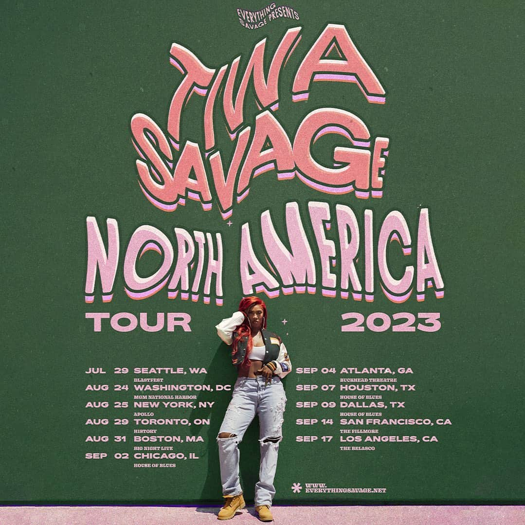 ティワ・サヴェージさんのインスタグラム写真 - (ティワ・サヴェージInstagram)「Back outside, North American tour 🗓️⚔️ Presale live tomorrow 10am ET  Head on to www.everythingsavage.net for more information and details for your location.」5月23日 2時13分 - tiwasavage