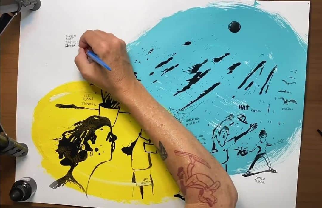 Stanceのインスタグラム：「Bold strokes, finite doodles, @russpope. 👨‍🎨🎨⁠ ⁠ #punksandpoets #stancesocks #stitcheddifferent #art」