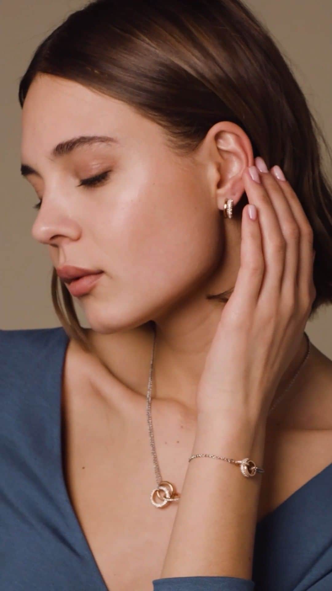 のインスタグラム：「Hoops that shimmer with elegance and sophistication✨ Cue the Classic Entwine Hoops, embellished with eye-catching crystals.」
