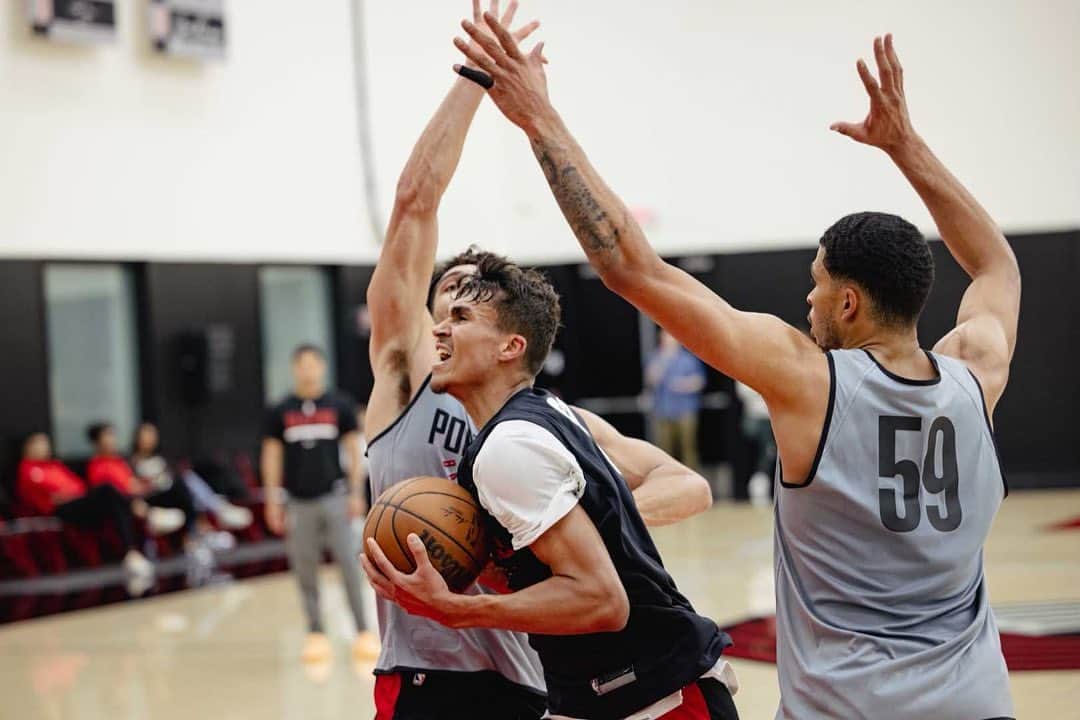 ポートランド・トレイルブレイザーズのインスタグラム：「pre-draft workouts in PDX: Toumani Camara, Tristan da Silva, Nadir Hifi, DaRon Holmes, Andre Jackson and Colby Jones」