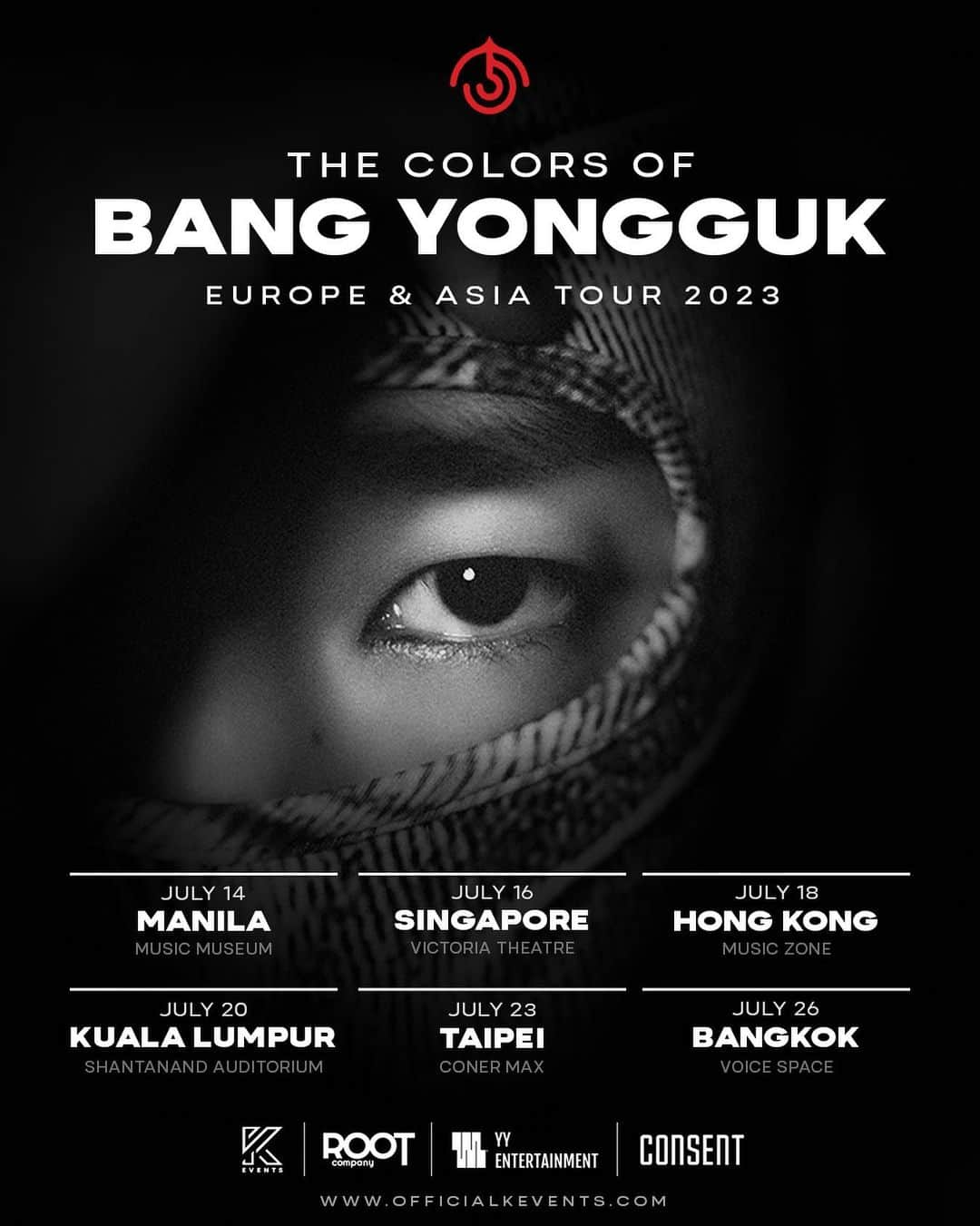 バン・ヨングクのインスタグラム：「ASIA R U READY TO GET CRAZY?  #BANGYONGGUK #방용국  #THECOLORSTOUR #THECOLORSOFBANG_ASIA #OFFICIALKEVENTS #ROOTOFFICIAL_KR」