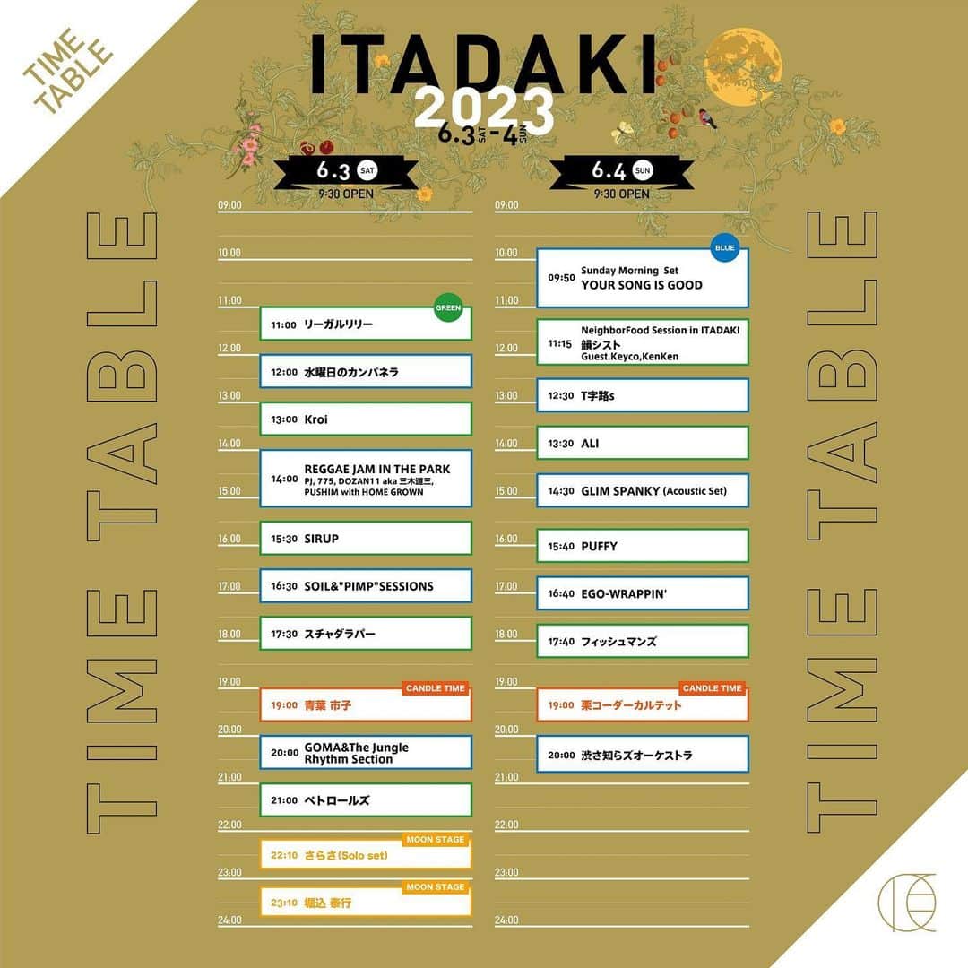 サイトウジュンのインスタグラム：「YOUR SONG IS GOOD 6/4 SUN "ITADAKI 2023" @itadaki_festival  静岡のナイスフェス！「頂」に久しぶりに出演いたしまーす！嬉しい！  今回は、ついに日曜日の午前9:50からの「頂」名物Sunday Morning Setに登場します！ということで、いわゆるChill経由🌴⛱😎🤙行きの朝イチYSIGスタイルになりまーす！遊びに来る皆さんバイブスの調整よろしくお願いいたします！！楽しみですね！！  #YOURSONGISGOOD」