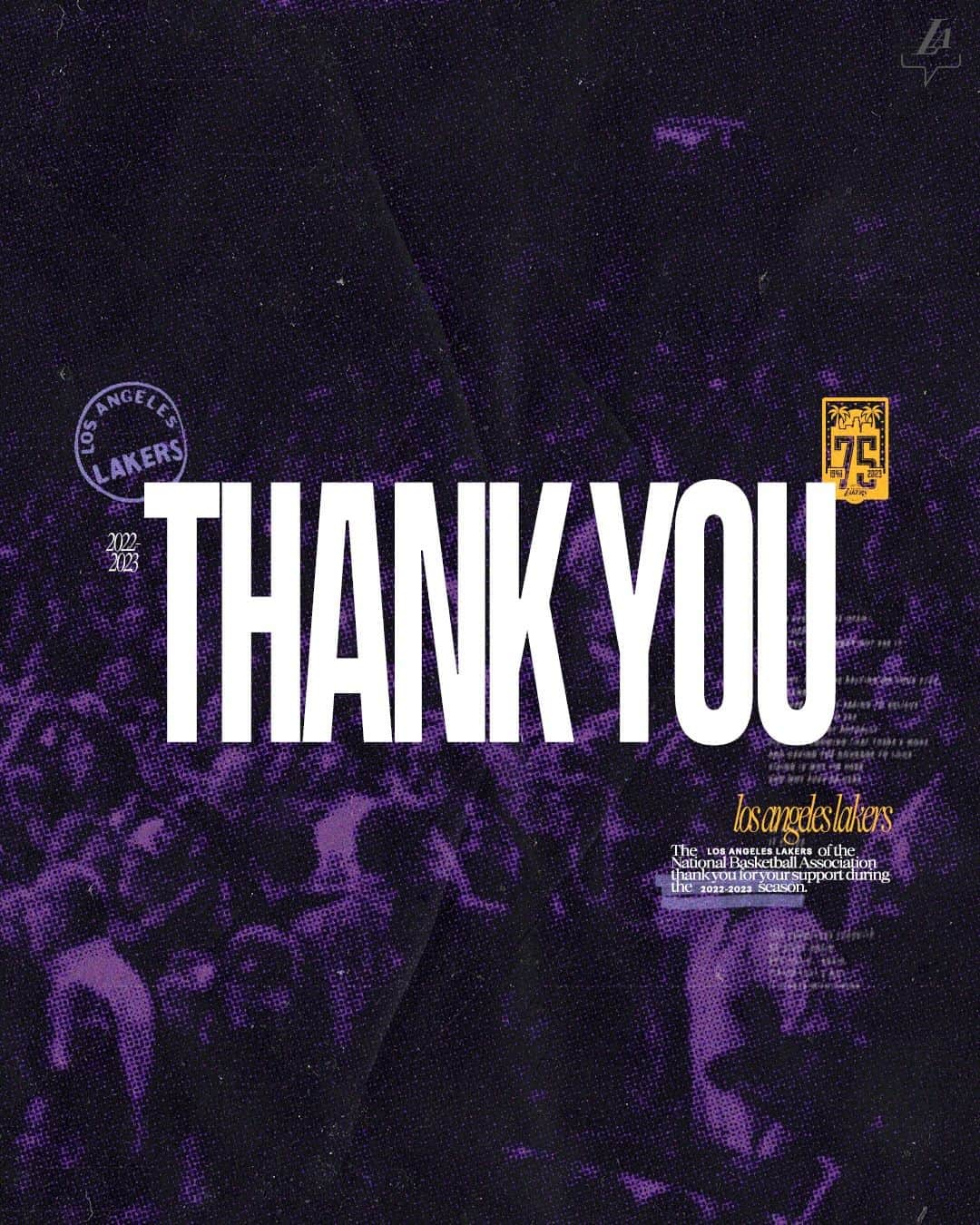 Los Angeles Lakersさんのインスタグラム写真 - (Los Angeles LakersInstagram)「Thank you Lakers Fam 💜」5月23日 13時30分 - lakers