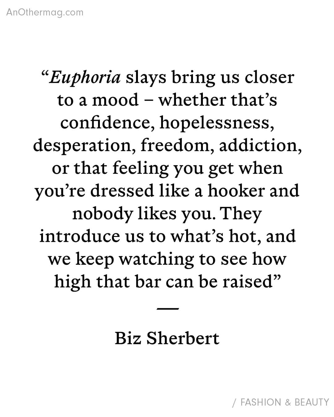 AnOther Magazineさんのインスタグラム写真 - (AnOther MagazineInstagram)「"Euphoria’s costumes are embedded with clues that signify something deeper about who we are and how we feel," writes @markfisherquotes, "and social media gives us a stage to have a good time figuring them out."⁠ ⁠ In an excerpt from @a24’s new book Euphoria Fashion, Biz Sherbert takes a closer look at the meme-ified wardrobes by costume designer @heidibivens, and how they reflect today’s internet-driven fashion trends. See more at the link in bio 📲⁠ ⁠ 📸 Euphoria © Eddy Chen/HBO」5月24日 0時45分 - anothermagazine