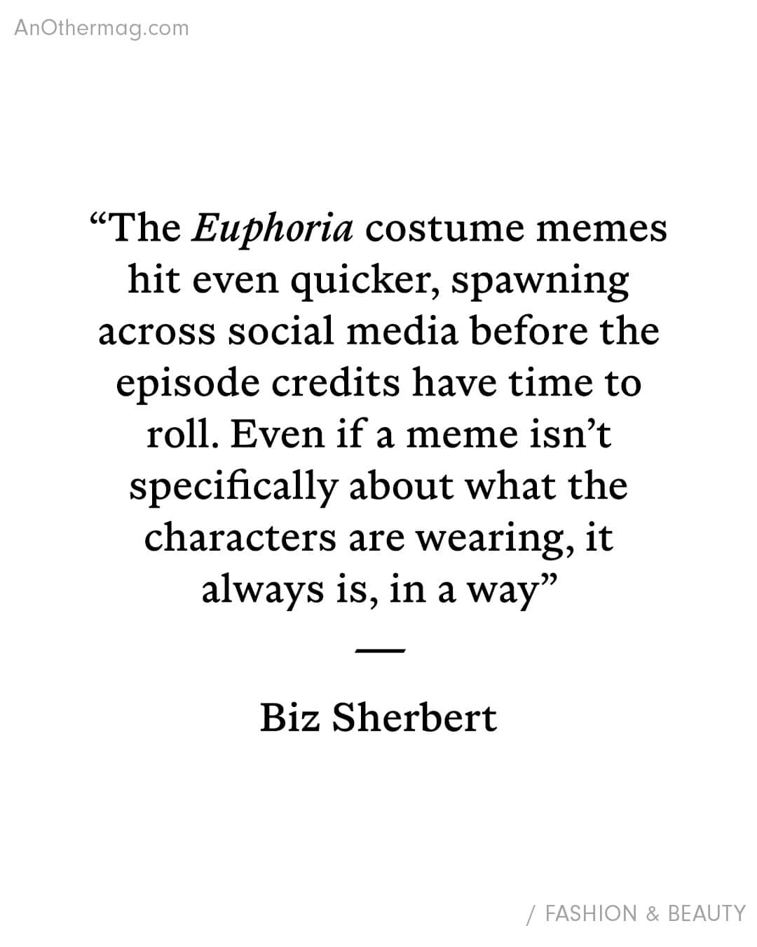 AnOther Magazineさんのインスタグラム写真 - (AnOther MagazineInstagram)「"Euphoria’s costumes are embedded with clues that signify something deeper about who we are and how we feel," writes @markfisherquotes, "and social media gives us a stage to have a good time figuring them out."⁠ ⁠ In an excerpt from @a24’s new book Euphoria Fashion, Biz Sherbert takes a closer look at the meme-ified wardrobes by costume designer @heidibivens, and how they reflect today’s internet-driven fashion trends. See more at the link in bio 📲⁠ ⁠ 📸 Euphoria © Eddy Chen/HBO」5月24日 0時45分 - anothermagazine