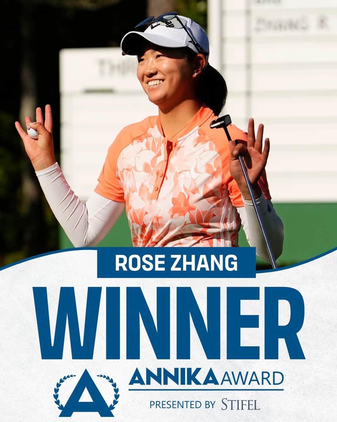 チョン・インジさんのインスタグラム写真 - (チョン・インジInstagram)「World No. 1 Amateur Rose Zhang wins the ANNIKA Award presented by @StifelFinancial!」5月24日 1時32分 - golfchannel