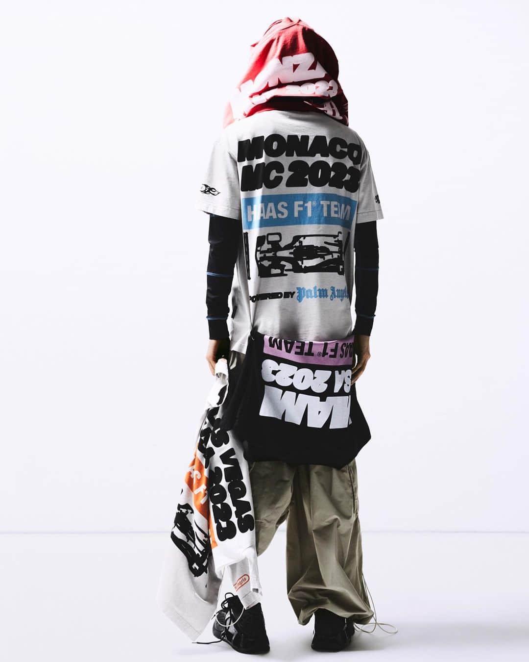 パーム・エンジェルスのインスタグラム：「Exclusive: the limited-edition #PalmAngels Monaco F1 Grand Prix x MoneyGram Haas F1 Team T-shirt has dropped, #onlyonFARFETCH.」