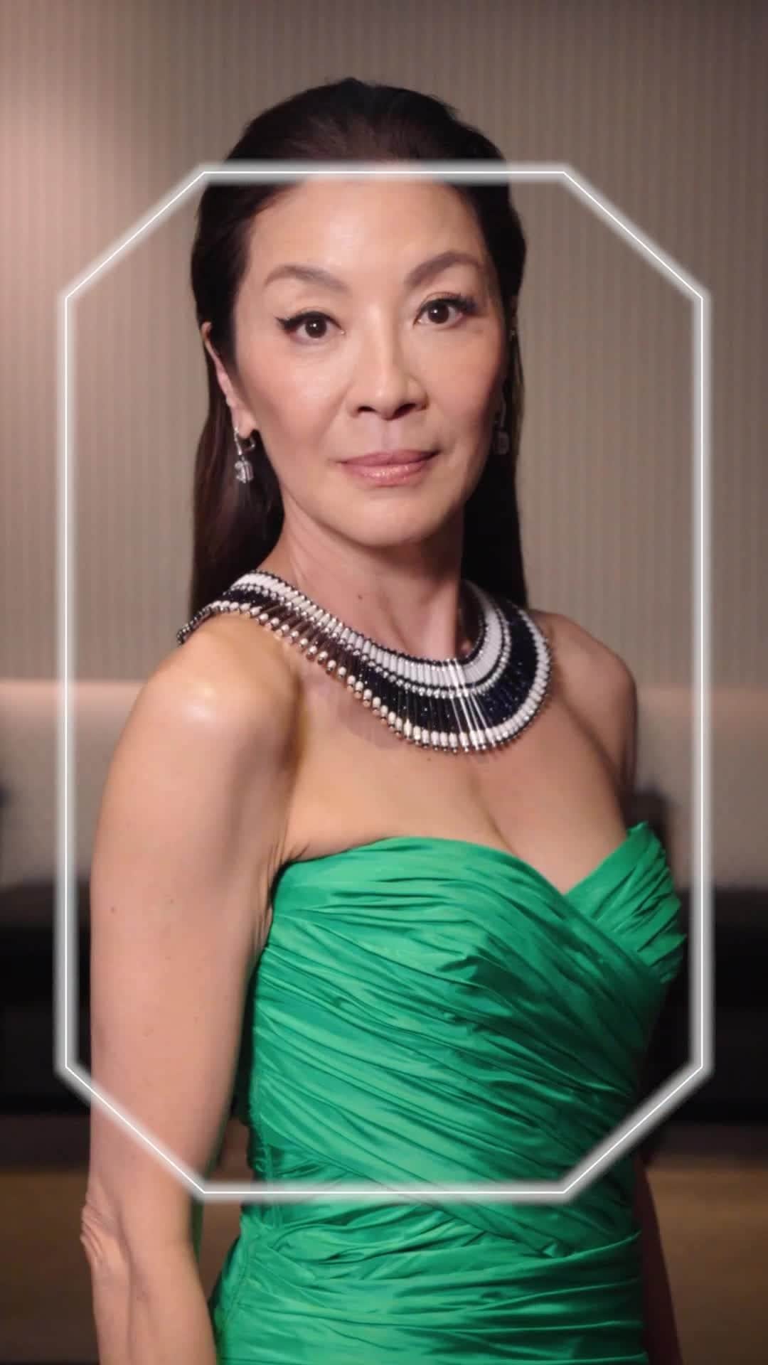 ブシュロンのインスタグラム：「Sound ON. This is Cannes as you’ve never heard it before. With Michelle Yeoh in the leading role, the behind-the-scenes moments tell a fascinating story. Let’s listen… preparations for the red carpet are in full swing.⁣ ⁣ #BoucheroninCannes⁣ #MichelleYeoh」
