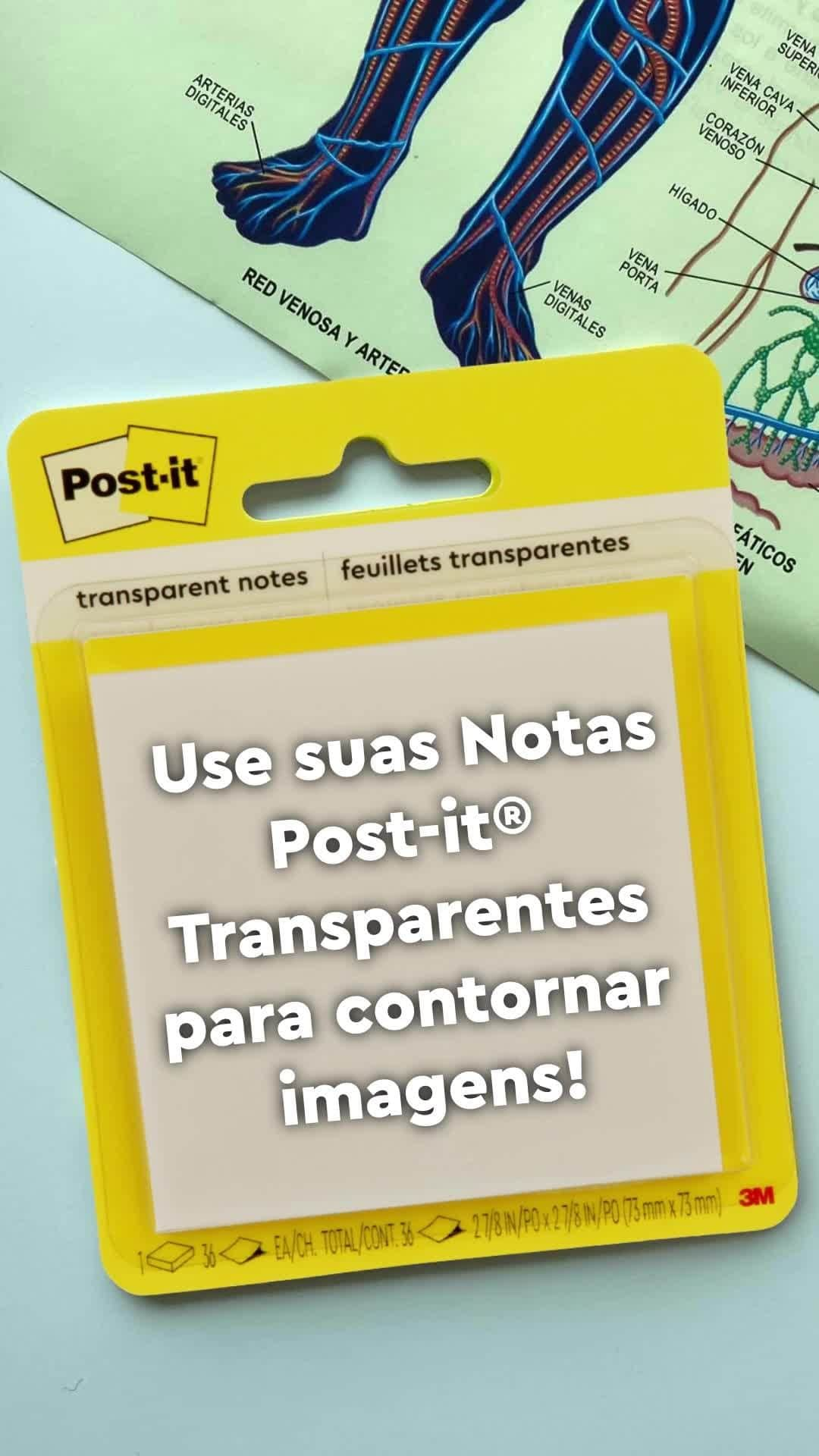 Post-it Brasilのインスタグラム：「Decore seus livros e cadernos com Notas Post-it® Transparentes 😎. #LiberteSuasIdeias #Criatividade」