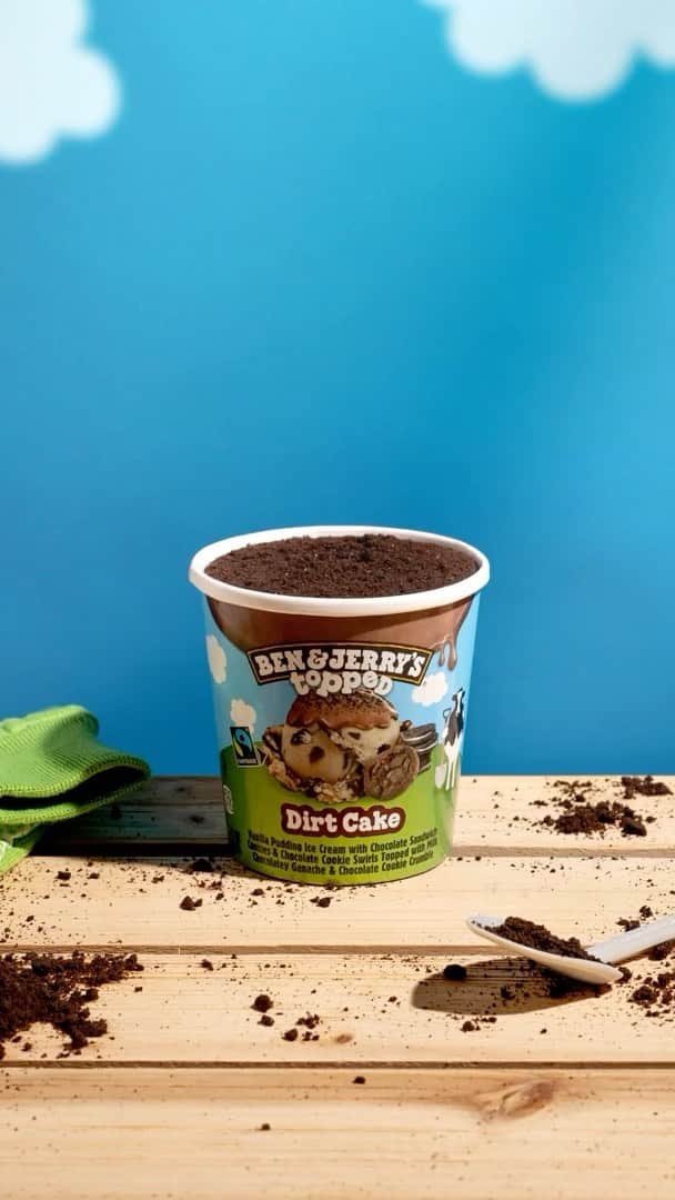 Ben & Jerry'sのインスタグラム：「Our kind of gardening. 🪴 #benandjerrys #icecream #dirtcaketopped #nostalgia #stopmotion」