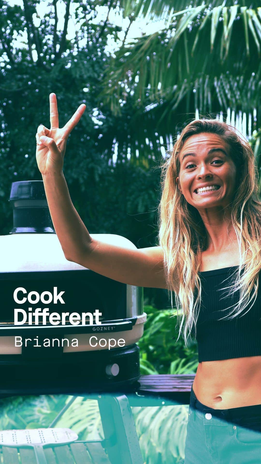 ブリアナ・コープのインスタグラム：「Cook Different | Brianna Cope⁠ ⁠ Pro Surfer and Food Explorer @briannacope is a professional surfer from the island of Kauai in Hawaii. Surfing since age 4, she is chasing her competitive surf dreams. This requires hours of training every day both in the water and on dry land. Food has always been a passion of Brianna’s – the need to fuel herself with the right stuff. But a home-cooked meal is more than that for her. Cooking with fire is a chance to try to new things, learn, get creative, and take time out of her day, away from her phone and the noise. Cooking, like being in the water, is a way to express herself. ⁠ Watch the full video on YouTube.  #CookDifferent #Gozney」