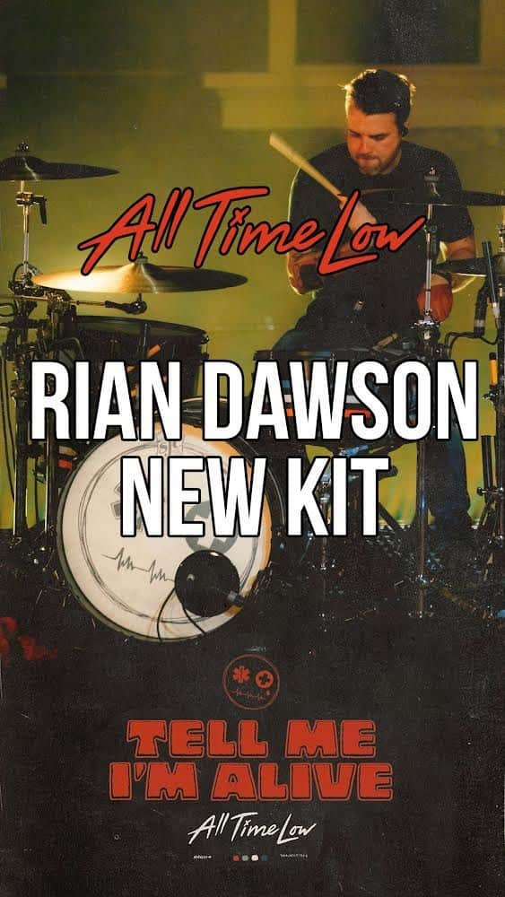 リアン・ドーソンのインスタグラム：「Always a fun time crafting new drums for @riandawson & we this time we had the opportunity to match the new @alltimelow album artwork. Thank you Rian for your support of #sjcdrums for over 15 years! ❤️  Hit the website for more details and specs on Rian’s new kit, pick up their new album, and catch them on the road now!  #sjcfamily #customdrums #alltimelow」