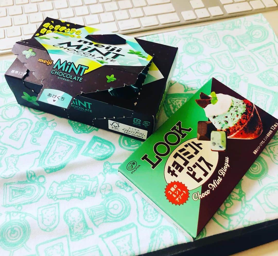 水谷さるころのインスタグラム：「チョコミン党員活動のシーズンが始まったなぁ（チョコミント商品を見つけたらとりあえず買って食べる）。チョコミント味のチョコフレークは、まぁ美味しいけどチョコフレークである必要はそんなに感じなかった😅」