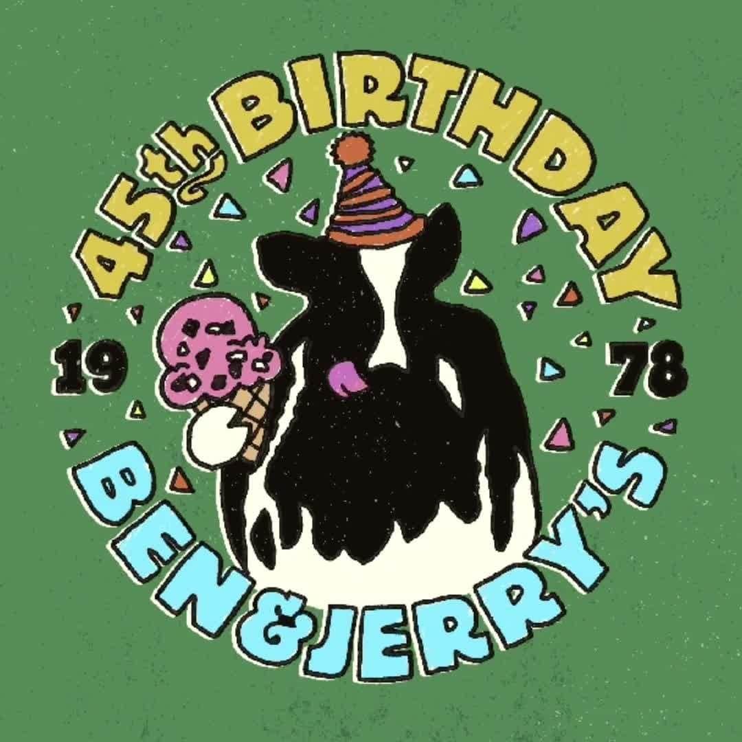Ben & Jerry'sのインスタグラム：「45 times around the sun and we're still churning up magic in every pint! 🎂」