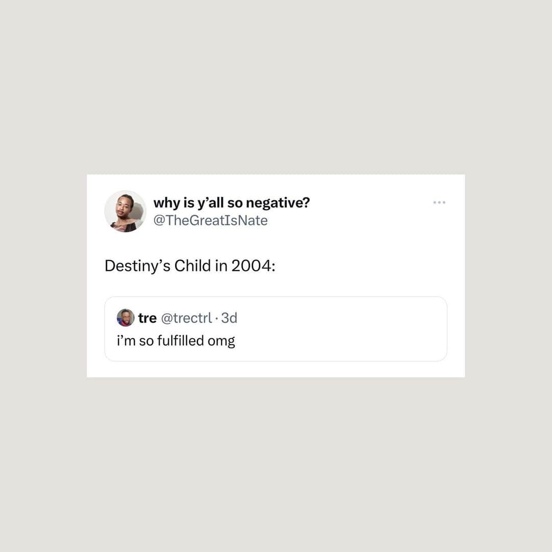 Destiny's Childのインスタグラム：「Me in 2023: still fulfilled omg」
