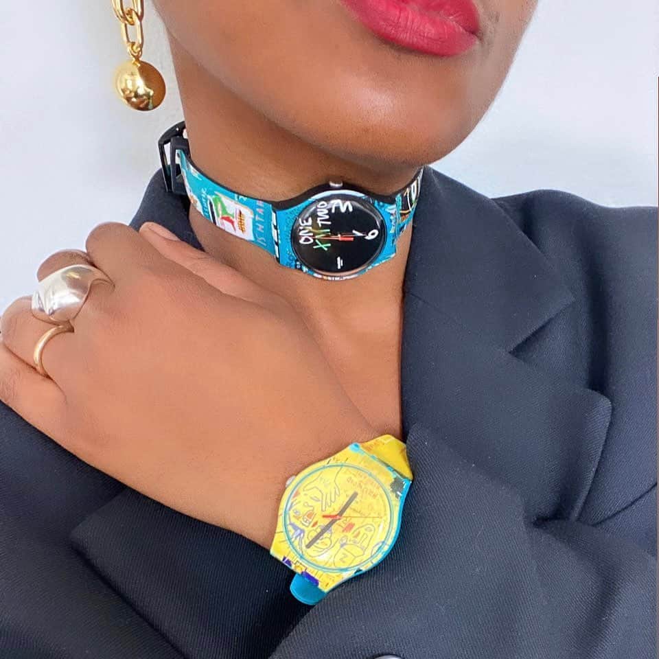 Swatchのインスタグラム：「@rajni_jacques looking like a work of art 🖼 #Swatch #SwatchxBasquiat #SwatchArtJourney」