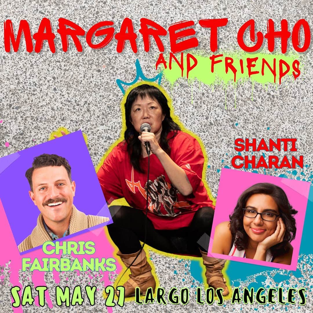 マーガレット・チョーのインスタグラム：「Saturday join me and my friends @shanticharancomedy and @chris_fairbanks for some cute sets at @largolosangeles - tickets at margaretcho.com ✨💕 (photo: @jenvesp)」