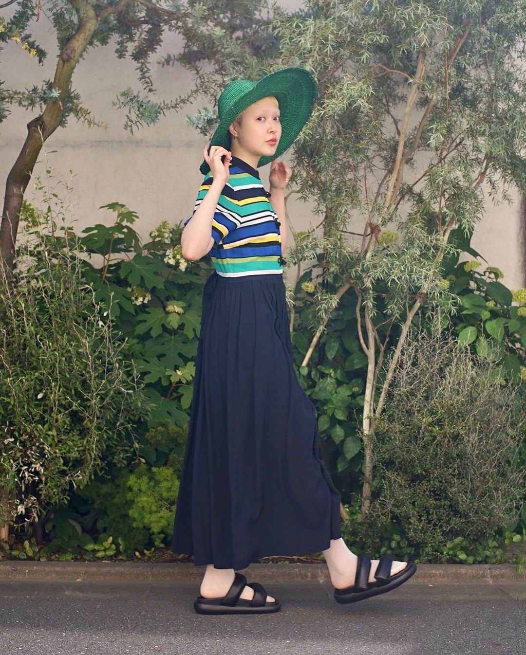 PUNK CAKEさんのインスタグラム写真 - (PUNK CAKEInstagram)「⭐️NEW ARRIVAL⭐️ ☑︎ S/S border china button long dress navy【SOLD】  Now on sale ➡︎ ONLINE STORE   PUNK CAKE POP-UP 5/27(土)〜6/2(金)  学大高架下Market出店　 6/3(土).4(日)  model / @momooka_koyoi」5月24日 20時39分 - punk_cake