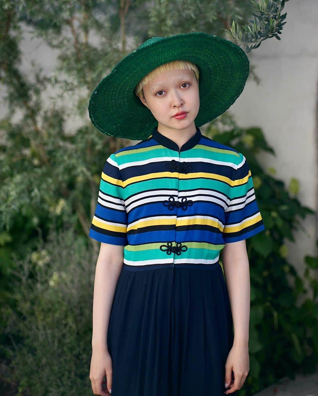 PUNK CAKEのインスタグラム：「⭐️NEW ARRIVAL⭐️ ☑︎ S/S border china button long dress navy【SOLD】  Now on sale ➡︎ ONLINE STORE   PUNK CAKE POP-UP 5/27(土)〜6/2(金)  学大高架下Market出店　 6/3(土).4(日)  model / @momooka_koyoi」
