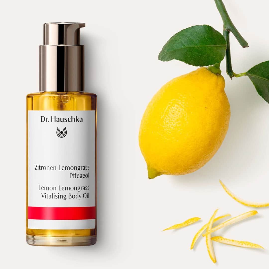 Dr. Hauschka Japan ドクターハウシュカのインスタグラム：「澄んだレモンとフレッシュなハーバルな香りを 感じるボディオイルです。これからの季節に 嬉しい香りとお声をいただくことも多い製品です。  ケアするたびに、エッセンシャルオイルならではの、 フレッシュで奥行きのある香りをお楽しみいただけます。  低温でじっくりオイルを抽出しているので 肌なじみが良くべとつきを感じないのも 特徴の一つです。  セルライトや気になる箇所にマッサージに◎  ▶詳しくはプロフィールのリンクからどうぞ→drhauschkajapan  ▶もう一度見たい方はぜひ投稿画像右下の「保存」ボタンを押してくださいね。  #ドクターハウシュカ #ボディオイル#レモングラス#敏感肌に使える#オーガニックコスメ#セルライト#1967年からずっとオーガニック#100％ナチュラル #オーガニックライフ#ナチュラルコスメ #乾燥対策#ボディケア」