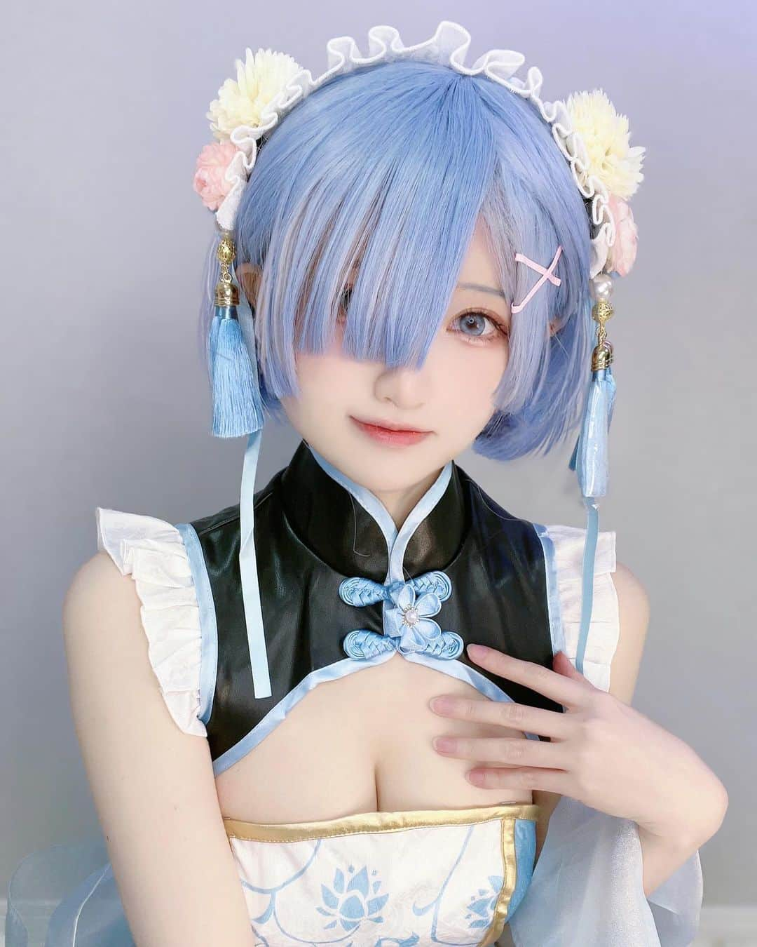 ちよのインスタグラム：「rem💙  #cosplay #cos #cosplayer  #cosplayanime #cosplaying  #cosplaylife #animelover #animecosplay  #コスプレ #コスプレイヤー#rezerocosplay #remcosplay #レム #リゼロ」